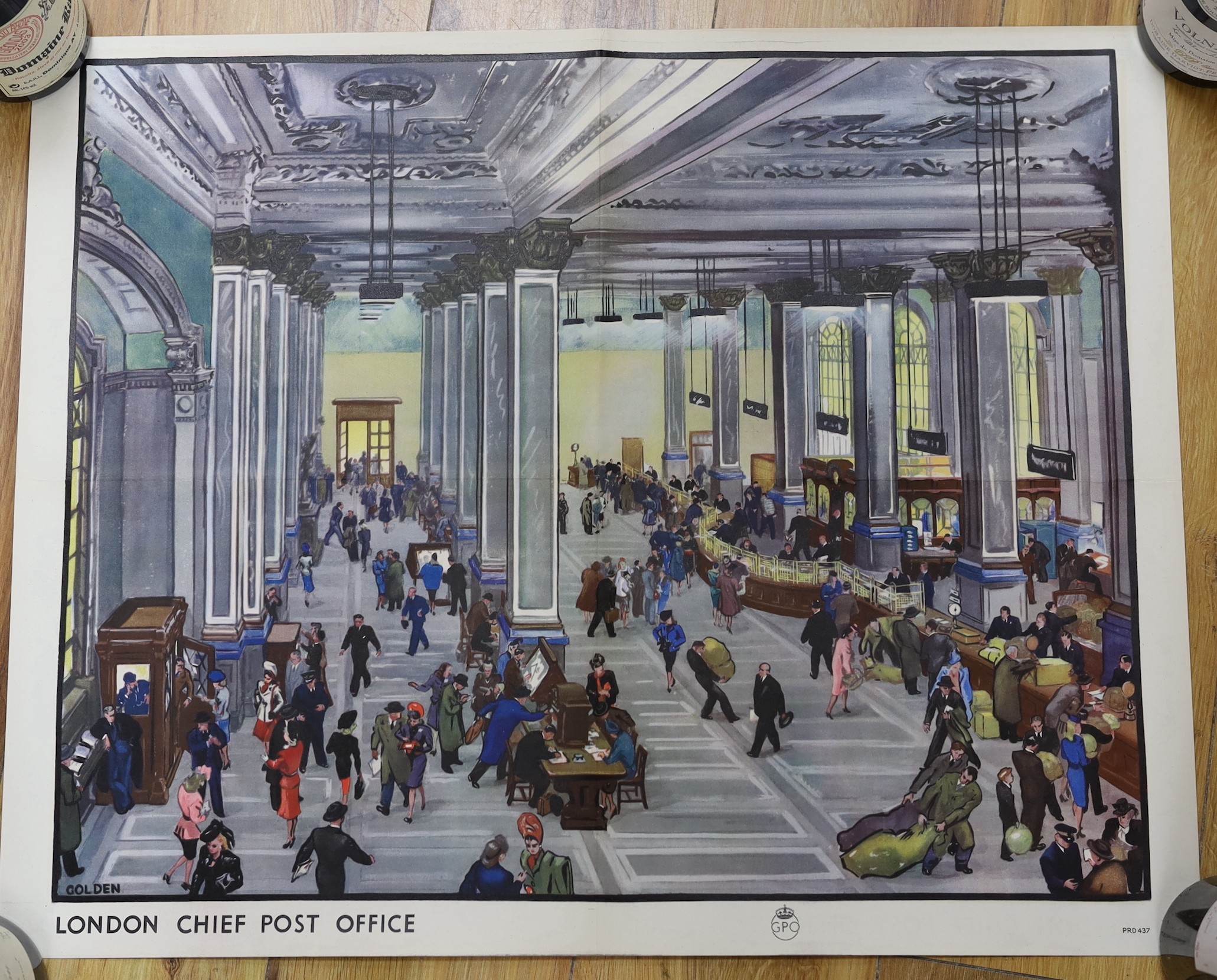Grace Golden (1904-1993). Four 1950's GPO colour lithographic posters, Euston Station, London Loading Platform, St. Martin's-le-Grand and London Chief Post Office, 52 x 63cm, unframed